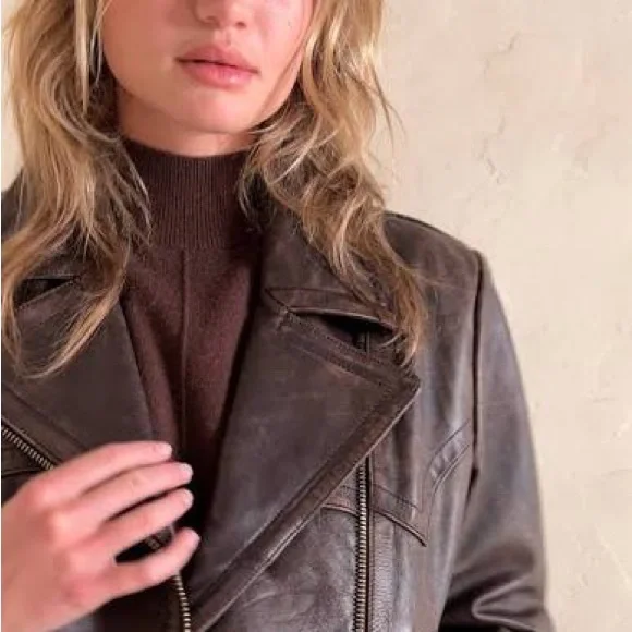 Banana Republic Dark Brown Leather Jacket - Picture 2 of 7